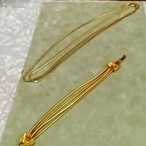 Forstner 12kt Gold Snake Double-strand Necklace & Four - strand Chain